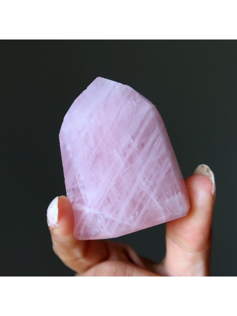 Rose Quartz Tower Wand Wide Pink Crystal Point